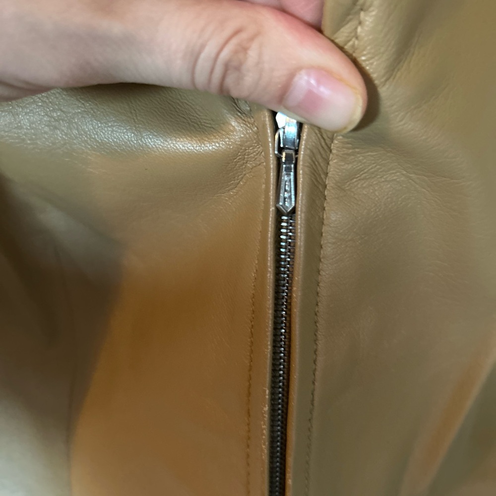 Ann Taylor Camel Genuine Leather Jacket - Picture 4 of 7
